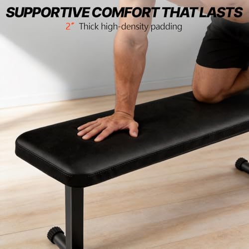 Flat Weight Bench, Foldable Flat Bench, Weight Training | for Multi-Purpose Sturdy Strength Training Workout Bench, Space-saving Bench Press Flat Exercise Bench, for Home Gym