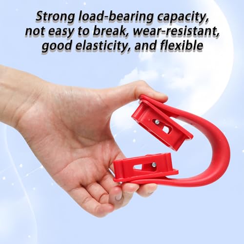2Pcs Bright Red Plastic Luggage Straps with Screws, Luggage Handle Replacement, Grip Carry Strap for Repair - color: Bright Red