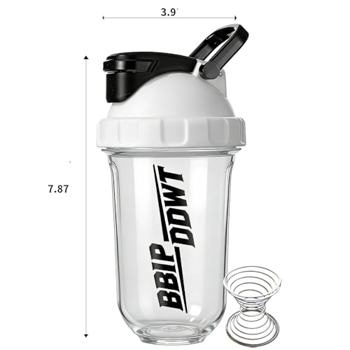Protein Shaker Bottles with Whisk Ball,white | No odor,BPA-Free,Dishwasher Safe,Protein Bottle,Leakproof Shaker Cups for Protein Shakes, Mixes, Electrolytes, Pre Workout