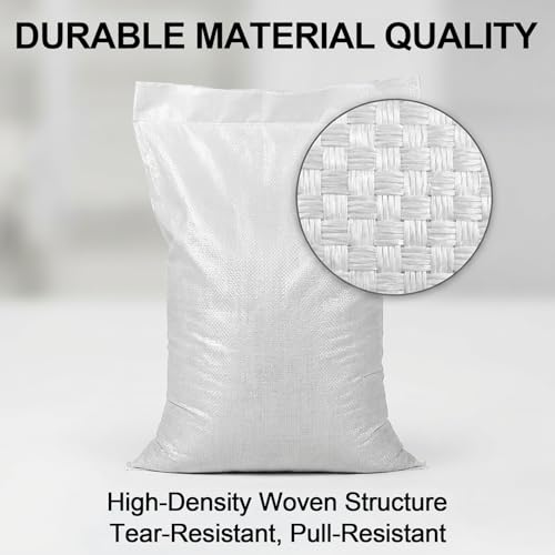 MAQIHAN Empty Sand Bags - Heavy Duty Sandbags for Flooding & Hurricane, 7PCS | Woven Polypropylene Fillable Sand Bag, Tear Resistant Sandbag Sack for Construction, Dry Materials Storage and Flood Control