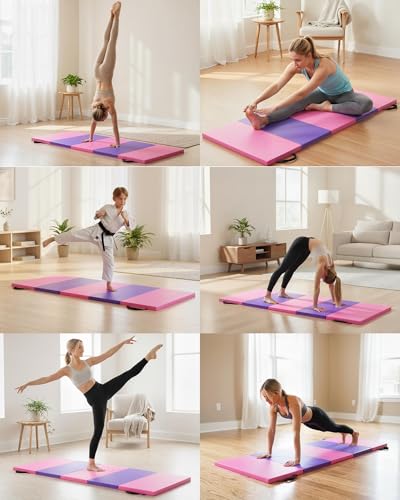 Gymnastics Mat, 6.2x2.6 Ft Five-fold 2-Inch Thick, For Yoga & Pilates