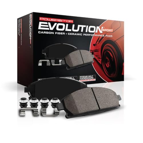 PowerStop Front Brake Pads for Nissan Kicks 2018-24 | Nissan Versa 2020-25 - Z23 Carbon-Fiber Ceramic Brake Pads with Installation Hardware, Z23-2038