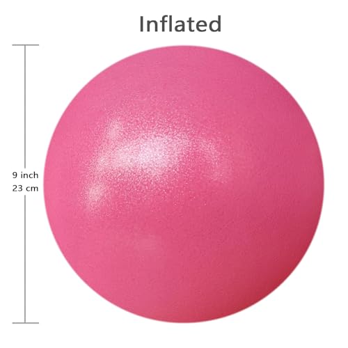 AppleRound Exercise Ball with Pump, 9-Inch Small for Pilates, Yoga, Core Stability - Choose: [Pack of 1 Ball + 1 Pump] or [Pack of 2 Balls + 1 Pump] - color: Pink x1