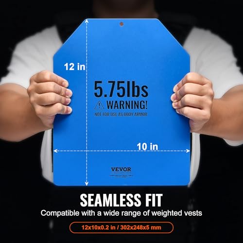 VEVOR Curved Weight Vest Plates, 5.75/8.75/14.5 LB Pairs, Premium Steel Tactical Weighted Plates for Vest, Ergonomic Design, for Strength Endurance Training, Running, Jogging, Fitness, Heavy Workouts