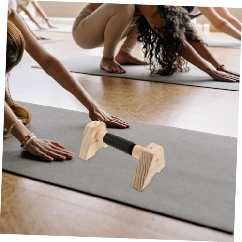 Wooden Push up Handles Parallettes Bars Set 30cm Beech Wood Non-slip Base Calisthenics Gym Equipment for Men Women Home Strength Training and Handstand Practice