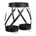 Punk Leather Thigh Harness for Women, Waist & Leg Garter Belt, PU Leather Gothic Belts for Halloween Party Nightclub