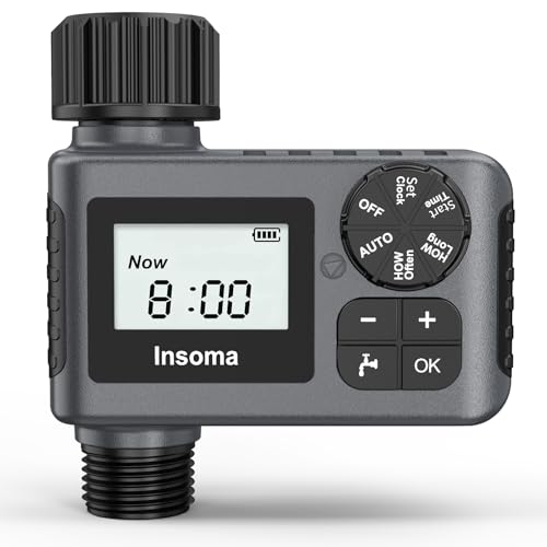 Outdoor Garden Hose Faucet Timers, Programmable Water Sprinkler Timer with Rain Delay/Manual/Automatic Drip Irrigation and Lawn Watering System for Yard, 1 Outlet - size: 1 Zone-Plastic