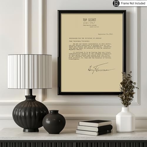 Poster Master Vintage Memorandum For The Secretary Of Defense Poster - White House Print - Top Secret Art - Gift for Men & Women - Decor for Living Room, Bedroom or Office - 11x14 UNFRAMED Wall Art - color: Style-01, size: 11"L x 14"W