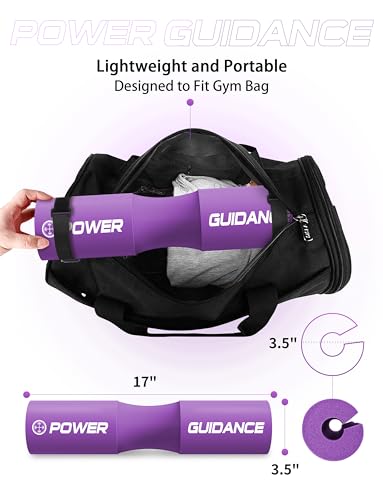 POWER GUIDANCE Barbell Squat Pad - Neck & Shoulder Protective Pad - Great for Squats, Lunges, Hip Thrusts, Weight Lifting & More - Fit Standard and Olympic Bars Perfectly - color: Purple