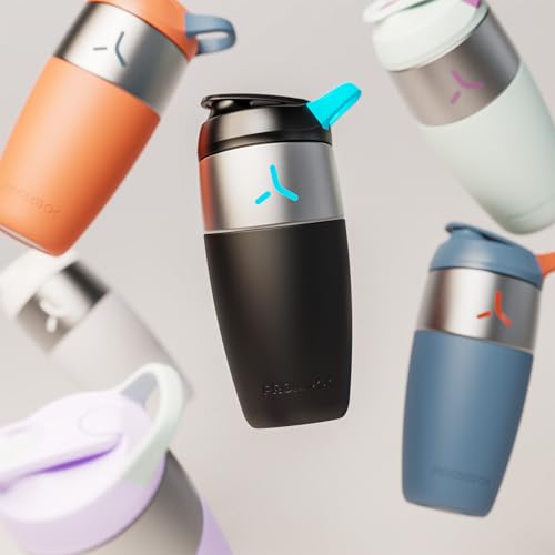 Promixx Pursuit Stainless Steel Shaker Bottle - 32oz Lightweight Metal Protein Mixer with Snap-Fit Agitator for Smooth Shakes - Leak-Proof Gym Shaker Cup for Fitness & Travel - White - color: White, style: 32oz