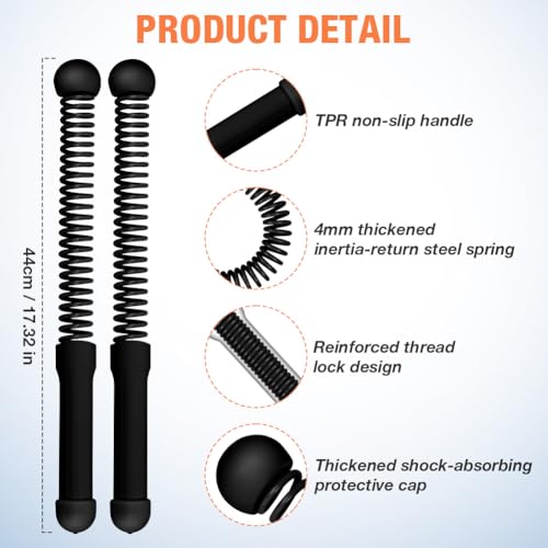 2PCS Ropeless Battle Ropes, Weighted Cordless Battle Ropes for Home Gym, Portable Silent Workout Rope Fitness Equipment for Full Body Toning, Low-Impact Workout, Strength & HIIT, Black - style: Black