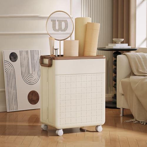 Gym Yoga Mat Holder | Foldable Household Storage Basket | Workout Equipment Storage Bin, Portable Holder Rack with Wheels for Home Gym