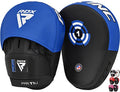 RDX Boxing Pads Focus Mitts, Maya Hide Leather Curved Hook and Jab Target Hand Pads, Great for MMA, Kickboxing, Martial Arts, Muay Thai, Karate Training, Padded Punching, Coaching Strike Shield - color: Blue