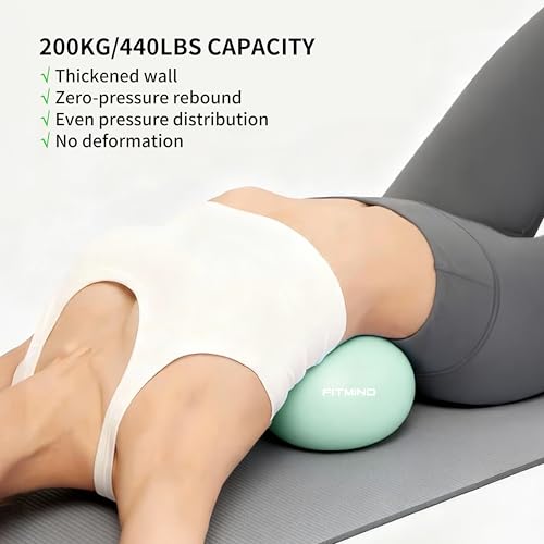 FITMIND_Pilates Ball 10 Inch Anti-Burst Slip Resistant Mini Yoga Ball for Fitness, Core Training, Physical Therapy, Balance, Stability, Stretching 200kg 440lbs Capacity - color: Green
