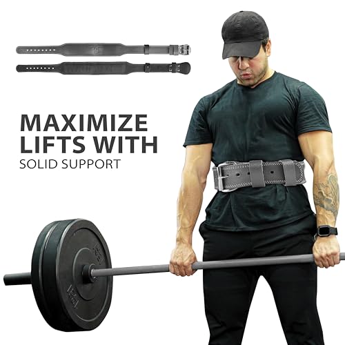 "Victorbudo USA Spartan Weight Lifting Belt (5mm Thick) - Genuine Leather Lifting Belt Gym for Men & Women - Functional Workout Belt - Gym Belt for Weightlifting, Powerlifting, Squat & Deadlift - Adjustable Weightlifting Belt" - size: "Large (50"" Length)