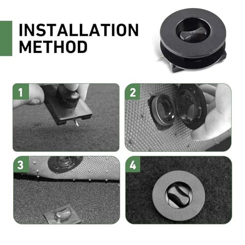 4PCS Car Carpet Fixing Clips, Double-Layer Twist Lock Interior Anti-Slip Locking Fastener Clips, Plastic Floor Mat Non-Slip Floor Mat Buckle, Universal for Most Cars (Black)