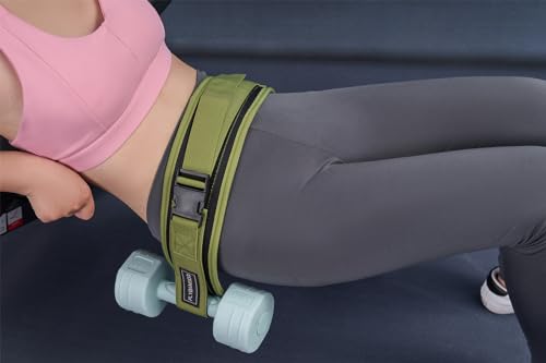 Hip Thrust Belt for Dumbbells,Booty Belt for Hip Thrust Slip-Resistant Padding - color: Green