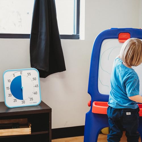 Time Timer Original 12" Visual Countdown Timer – Large 60-Minute Silent Classroom Visual Timer for SEL, Emotional Regulation, Focus, Calm Transitions, ADHD, Autism – (Blue & White) - color: Blue & White, size: 12 Inch