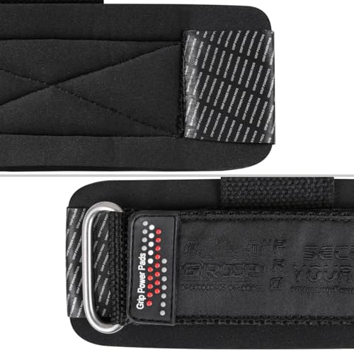 Gym Lifting Dowel Straps Neoprene Padded Wrist Wraps for Weight Training, Bodybuilding & Fitness – Wrist and Grip Support, 2 Pack (Jet Black)