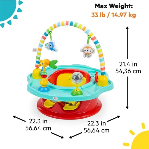 Bright Starts 3-in-1 SuperSeat Playful Paradise, Baby Activity Seat with Toys, Snacking Tray, Booster Seat, BPA Free Tray, Unisex, 6 Months + - color: Playful Paradise