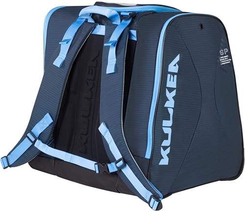 KULKEA Speed Pack Ski Boot Backpack - Ski Boot Bag With Open Pack Design - Durable, Spacious, Water Resistant Gear & Boot Storage - color: Blue Run