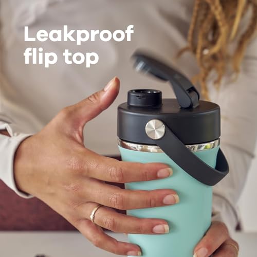 Hydro Flask Shaker Bottle – Insulated Stainless Steel Gym Bottle for Pre Workout & Protein 24 Oz Agave - color: Agave Green