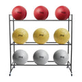 3 Tier Medicine Ball Rack with Wheels, Rolling Weight Ball Storage Stand for Home Gym with 20 lbs Capacity Per Shelf, Heavy Duty Fitness Holder for Slam Balls Wall Balls Exercise Balls, Indoor/Outdoor