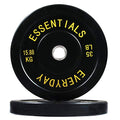BalanceFrom Color Coded Olympic Bumper Plate Weight Plate with Steel Hub - style: 35lbs Pair, Black