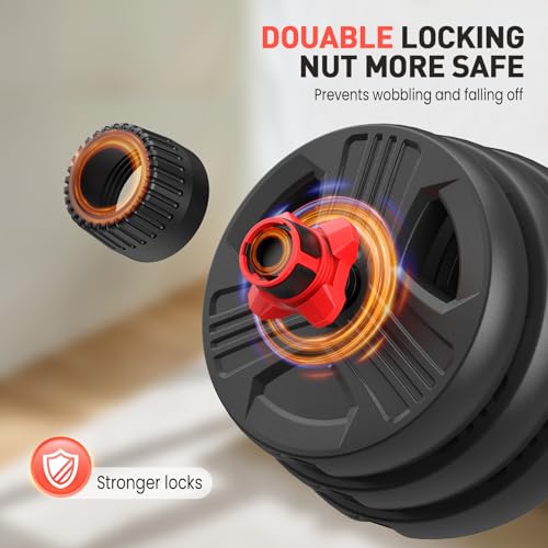 FDS4 Adjustable Dumbbell Set, 20/30/40/60/80 lb Free Weight Set with Connector, 3-in-1 Design for Dumbbell, Barbell, and Weight Plate Training, Home Gym Fitness Equipment for Men and Women - color: 20LB(10LB Pair)