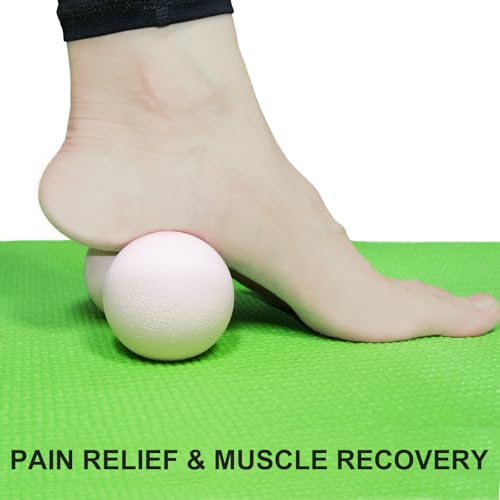 Small Hard Peanut Massage Ball, Double Ball Peanut Roller Mobility Massager Tool for Deep Tissue Massage Physical Therapy Myofascial Release Trigger Point Muscle Relax Pain Relief Acupressure (Pink) - color: Pink