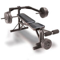 Cap Leverage Weight Bench with 100 LB Vinyl Weight Set, Adjustable Strength Training Bench with Leg Developer, Multi-Position Home Gym Bench Press with Vinyl Cement Plates & Spring Collars