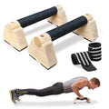 Parallettes Bars, Wooden Push Up Bars with Wrist Wraps for Men & Women, Handstand Training Bars for Home Gym, Non-Slip Calisthenics Equipment, 440lbs Durable Floor Push Up Handles - size: 25cm