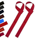 25" Powerlifting Straps (Pair) – Dominate Deadlifts with Heavy Duty Cotton Wrist Wraps – Maximum Grip Support for Strength Training & Weightlifting – Black/Red – For All Lifters: Newbies, Pros, Young Guns & Gym Vets - color: Red