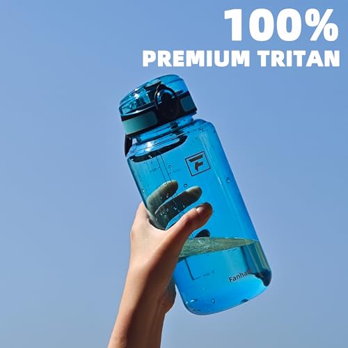 Fanhaw 32 Oz Clear Tritan Water Bottle, BPA-Free & Leak-Proof, Wide Mouth with Anti-dust Chug Lid, Reusable Plastic Bottle for Gym, Travel, School & Office, Back to School Essentials (Baby Blue) - color: Baby Blue, size: 32 Ounces