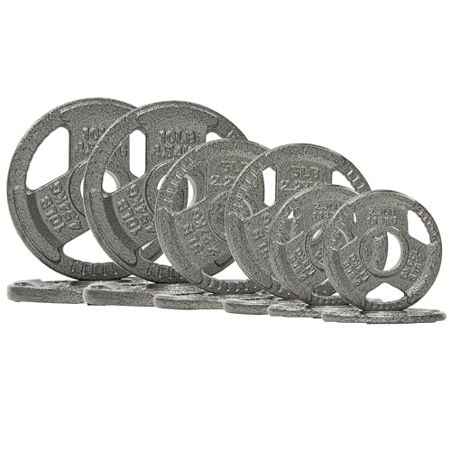 Fitvids 2 Inch Olympic Barbell Weight Plates Set, 70/120 LB Barbell Weight Set for Home Gym Strength Training, Triple-handle Design - style: 70LB Se