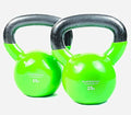 Vinyl Coated Cast Iron Kettlebell Weight - color: 25 LB + 25 LB - Green