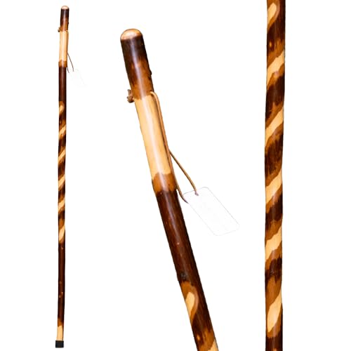 Handmade Wooden Walking Cane for Men Women Seniors with Genuine Leather Wrist Strap for Hiking, Walking and Outdoor Trekking - Made in USA - size: 40"- Kids, style: Twistik
