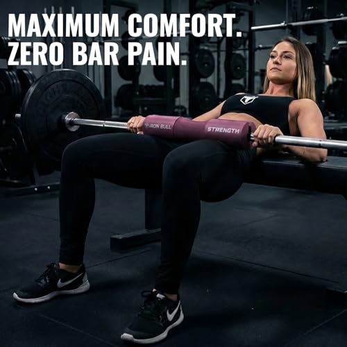 Advanced Squat Pad - Barbell Pad for Hip Thrusts, Squats & Lunges - Neck & Shoulder Squat Bar Pad Cushion Support Foam for Extra Comfort - color: Light Pink