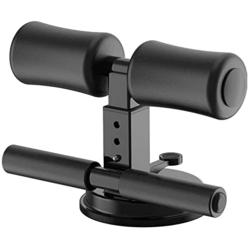 ZHIMEI Sit Up Equipment Bar for Floor, Adjustable Self-Suction Portable Sit Up Assistant Device, Abdominal Fitness Equipment with Comfortable Padded Ankle Sit Up Bar with Sit-Up Foot Holder - color: Black