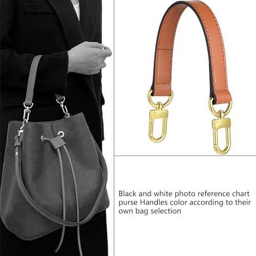 Genuine leather purse Handle compatible with Neonoe for Metis Noe BB NM Beaubourg Hobo - color: Brown-purse Handles