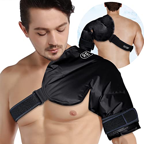 REVIX XL Shoulder Ice Pack Rotator Cuff Cold Therapy, Reusable Gel Ice Pack Shoulder Wraps for Discomfort and Recovery, Promoting Flexibility and Mobility, Long-Lasting Compression, Black - size: XL, style: Black