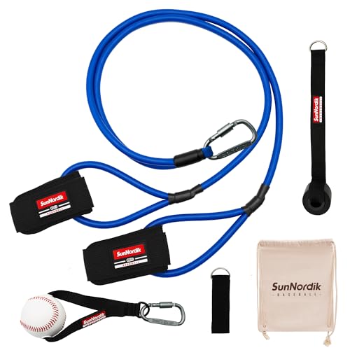 SunNordik Resistance Bands for Pitchers with Carry Bag | Baseball & Softball Training Gear, Build Arm Strength for Pitching & Throwing, Training Bands Suitable for All Skill Levels - size: 30LB (College Level)