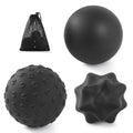 Silicone Massage Balls Set for Myofascial Release,Yoga Deep Tissue,Trigger Point Therapy & Foot Plantar Fasciitis,Muscle Soreness Massager Ball (3 Pack,Black) - style: Spiky Ball Set