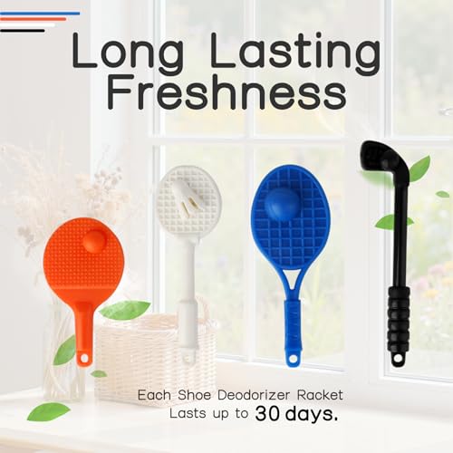 Knixmax Sneaker Deodorizer Racquets with Fresh Linen Scent 8 Packs, Air Fresheners for Sprot Shoes Gym Bags Lockers, Effectively Remove Unpleasant Odors & Gifts for Sport Lovers Teens, Set B