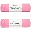 Eunzel 2 Pack Hot Yoga Towel with Grip Dot, Non Slip Yoga Mat Towe Sweat Absorbent Towel for Hot Yoga,Bikram, Pilates and Fitness 72" x 24", Pink - color: Pink