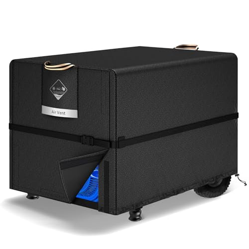 QH.HOME Waterproof Generator Cover 32x24x24 inch ,900D Heavy Duty Oxford with Secure Windproof Buckle- for Most Generators 5000-10000 Watt, Black - size: 32"(L) x 24"(W) x 24"(H)