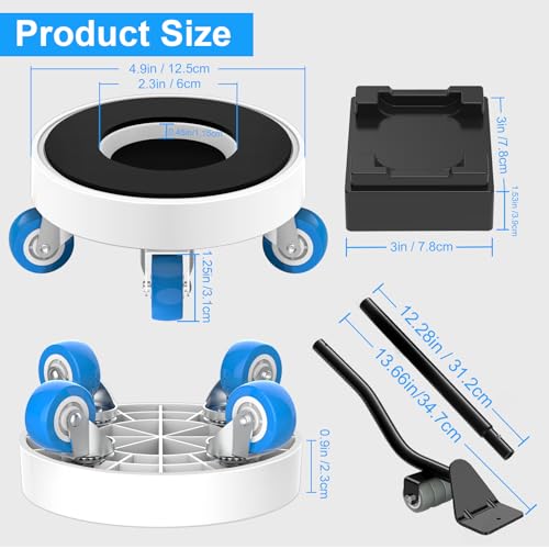 New Upgrade Furniture Movers with Wheels: Deep Groove for More Secure Grip | Furniture Sliders with 360° Rotatable Wheels - Moving Heavy Duty Sofa Bed on Hardwood Floors - Load Capacity Up to 750lb - size: 1.25in wheels Round + 1 pry bar