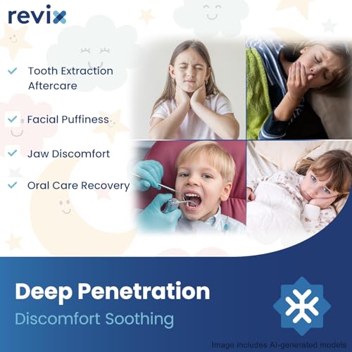 REVIX Teeth Ice Pack Head Wrap for Kids Ice Pack for Face with 3D Fit, Reusable Hot Cold Compress for Cheek & Jaw Relief, Ideal for Tonsillectomy Recovery, Adorable Unicorn Pattern, Pink