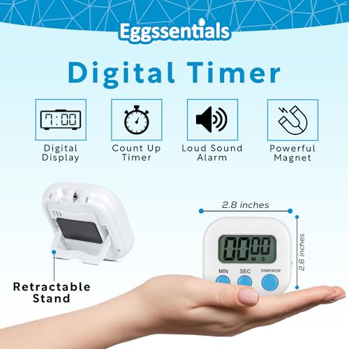 Pack of 4 - Kitchen Timer with Big Digital Numbers and Loud Alarm - Kitchen Timers for Cooking, Classroom for Kids, Gym, Yoga, Office. - size: Pack of 4