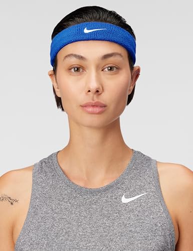 Nike Unisex Adult Swoosh Classic Headband - color: Game royal/white